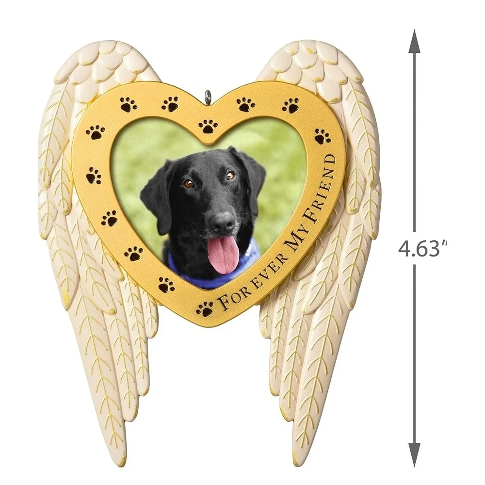 Hallmark 2020 Forever My Friend Angel Wings Heart Pet Memorial Photo Ornament